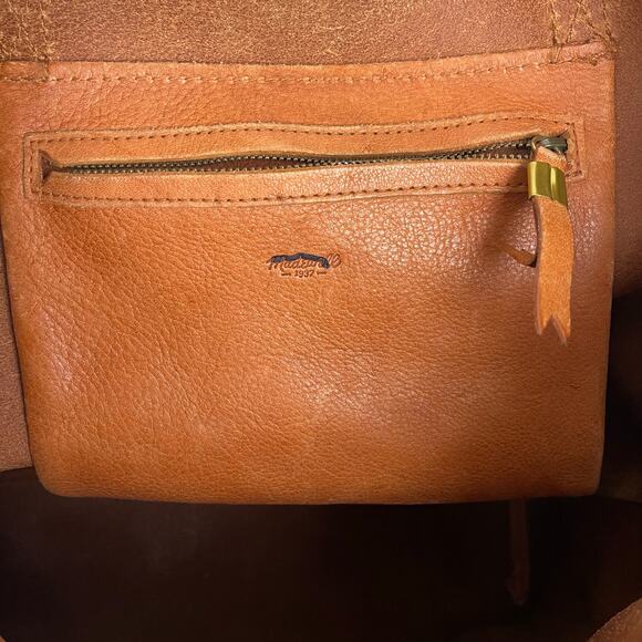 Madewell Women's Brown Vegan Leather Double Strap Travel Tote Hand Shoulder Bag - Picture 5 of 7